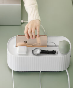 Power Strip Wire Case Cable Storage Box Anti Dust Charger Socket Organizer Network Line Storage Bin Charger Wire Management