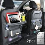 PU Leather Car Storage Bag Multifunction Seat Back Tray Hanging Bag Waterproof Car Organizer Automotive Interior Accessories - Image 2