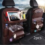 PU Leather Car Storage Bag Multifunction Seat Back Tray Hanging Bag Waterproof Car Organizer Automotive Interior Accessories - Image 6