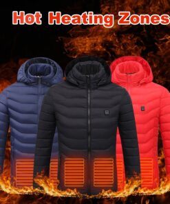 Winter Heated Jacket USB Electric Cotton Coat Zip-up Heater Thermal Clothing Heating Vest For Men