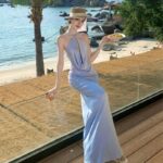 Elegant, Versatile Long Dress With A Cutout Halterneck Design - Image 2