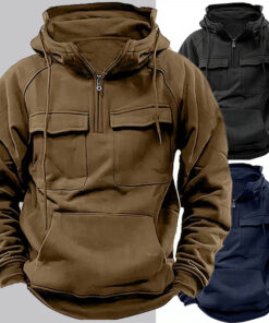 Men's Zip-up Hoodies Sweatshirt With Drawstring And Pocket Design Fashion Casual Sports Sweatshirt