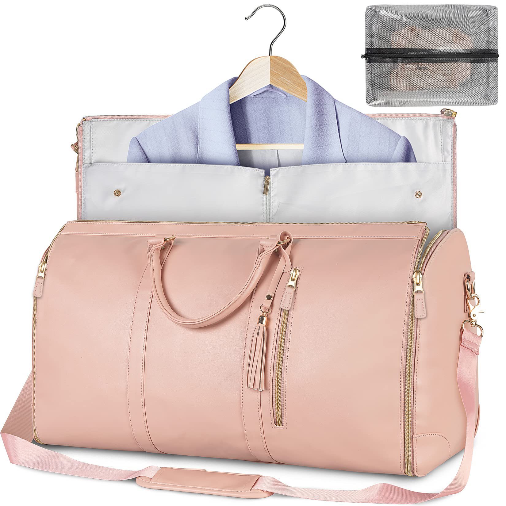 f9b501a2-a231-45c7-8a5b-7257476b90f2.jpg Large Capacity Travel Duffle Bag Women's Handbag Folding Suit Bag Waterproof Clothes Totes - Image 1