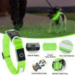 Light Up Dog Collar - Dog Collar Lights For The Dark Night, Adjustable Flashing Dog Collar Rechargeable, LED Dog Collar With 3 Flash Modes For Large, Medium And Small Dogs--Size L - Image 2