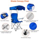 1Pc Foldable Camping Chair With Canopy Cup Holder 330LBS Max Load Folded As A Carry Bag Fedex Shipping - Image 4
