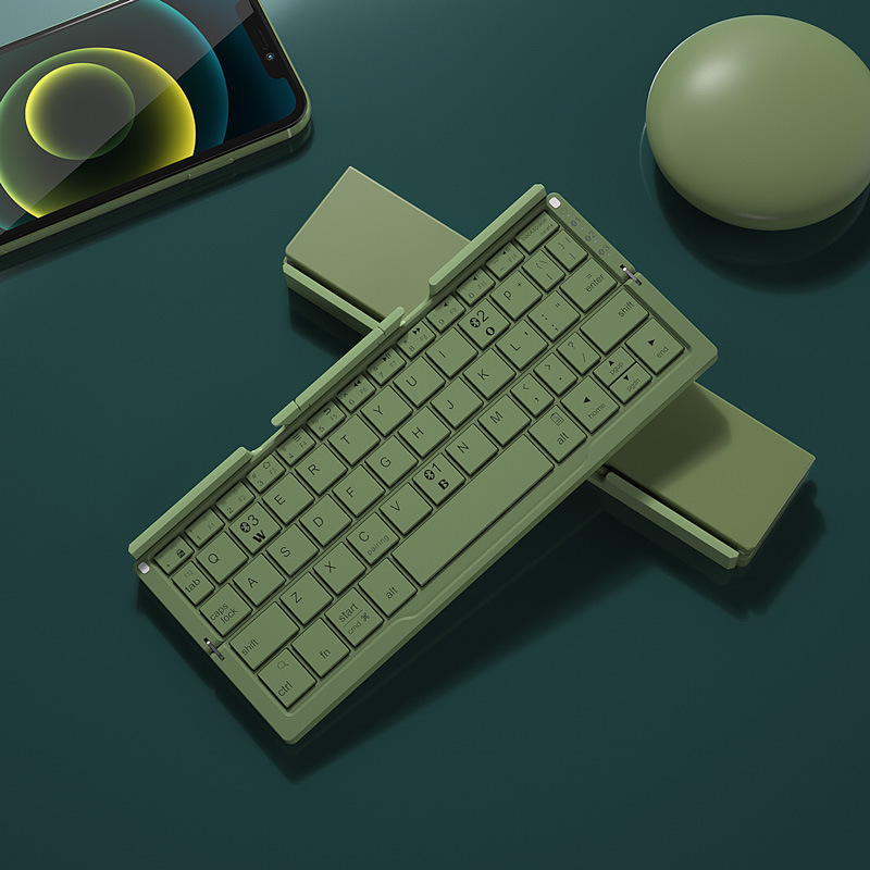 1619006863837.jpg Mini Folding Bluetooth Keyboard Wireless Keypad Support3 Devices With Stand Rechargeable Foldable Keyboard For Phone Tablet - Image 1
