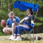 1Pc Foldable Camping Chair With Canopy Cup Holder 330LBS Max Load Folded As A Carry Bag Fedex Shipping - Image 5
