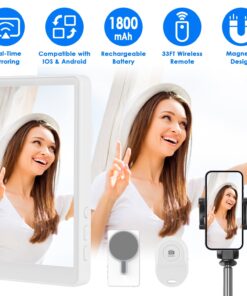 Vlog Selfie Monitor Screen Magnetic Rear Camera Phone Monitor Wireless Selfie Monitor Screen With 33FT Remote For Vlog Live Stream Compatible With IOS Android