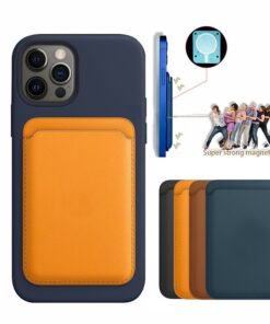 For Magsafe Magnetic Luxury Leather Card Holder Wallet Case For 14 Pro Max 13 12 Phone Bag Adsorption Accessories Cover